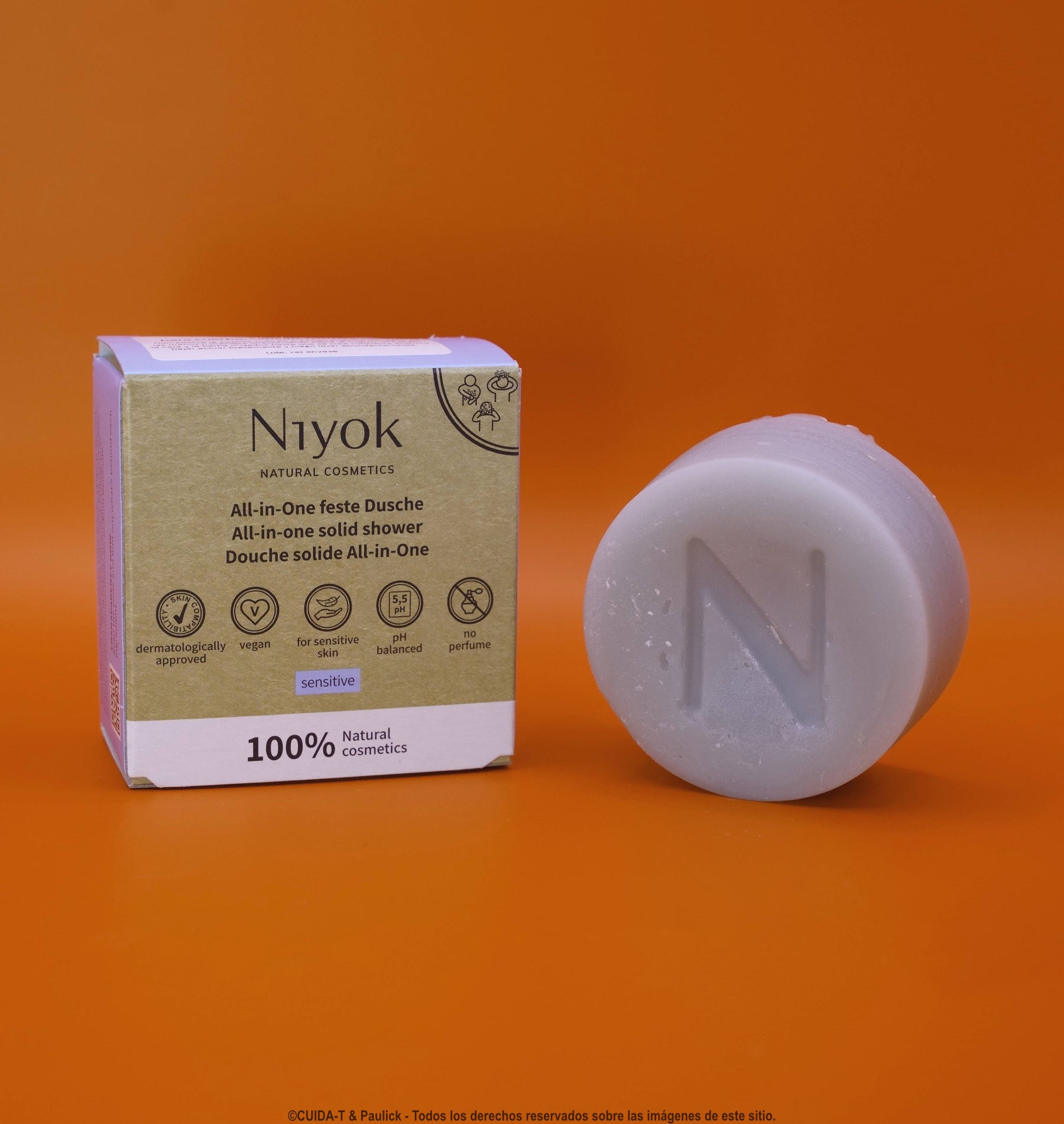 Todo-en-1 Gel de ducha sólido Sensitive