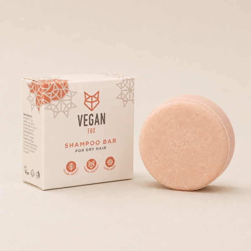 Champú sólido para cabello seco con arcilla rosa Vegan Fox