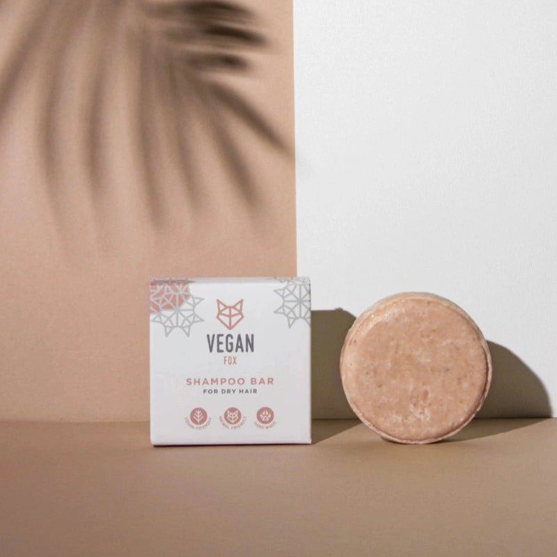 Champú sólido para cabello seco con arcilla rosa Vegan Fox