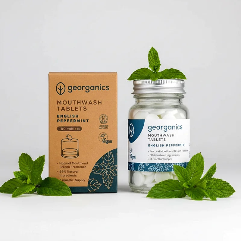 Enjuague bucal en tabletas con menta piperita