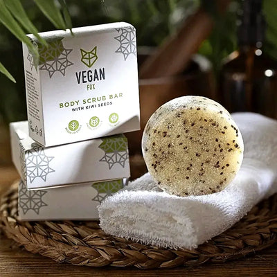 Exfoliante corporal sólido de azúcar y semillas de kiwi