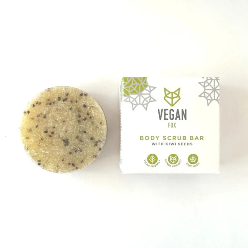 Exfoliante corporal sólido con semillas de kiwi Vegan Fox