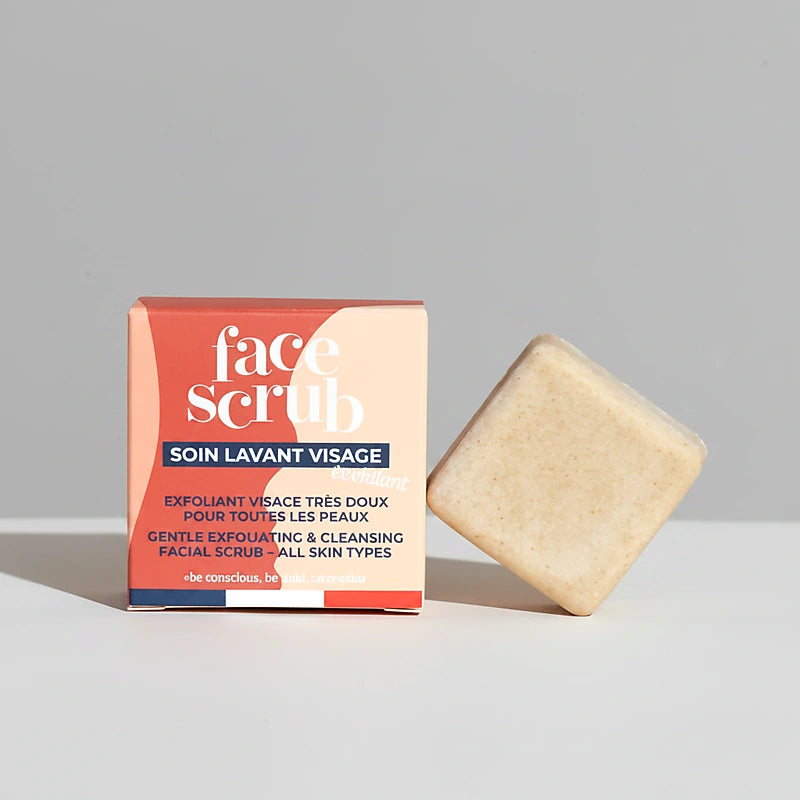 Syndet facial scrub: purifies, moisturizes, and softens