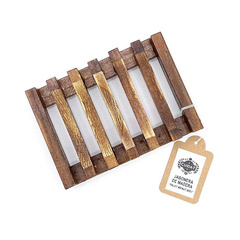Jabonera de madera Palet menut bru