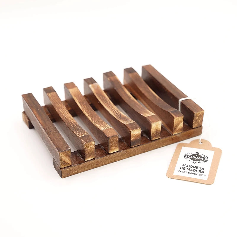 Jabonera de madera Palet menut bru