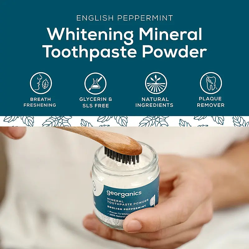 Polvo dental blanqueador con menta piperita, 60 ml